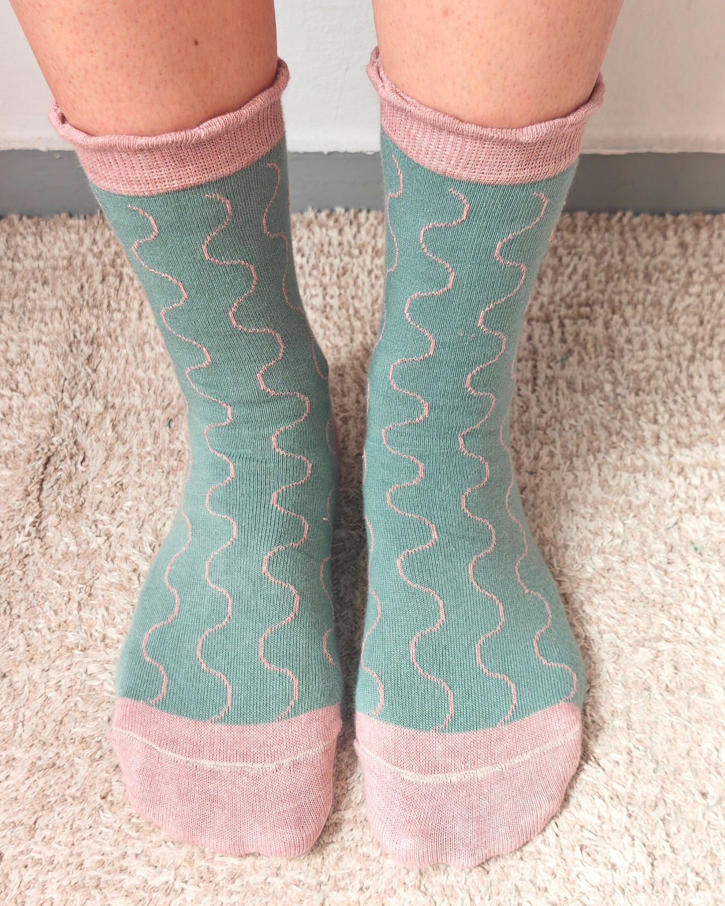 Waves cotton sock sage