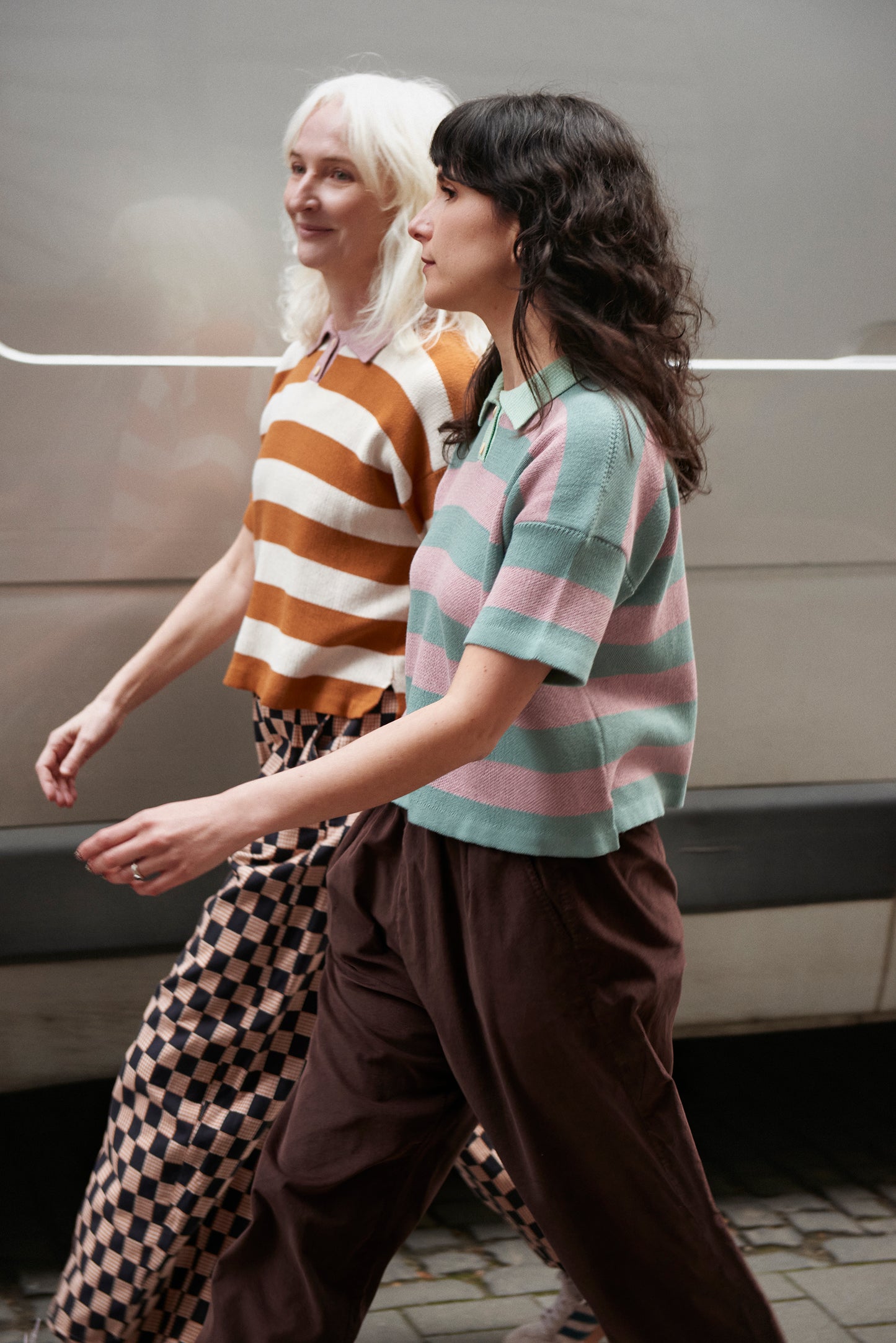 WINNIE top vintage pink-sage stripes - launch in May