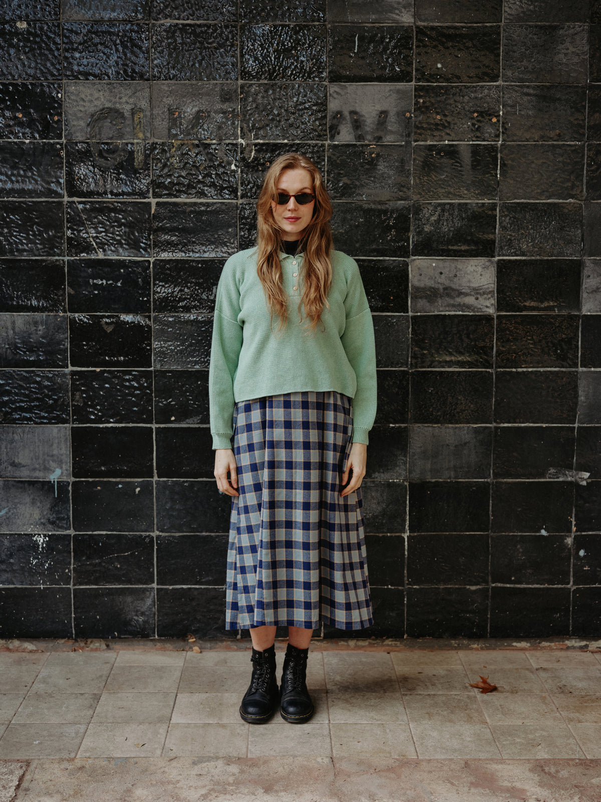 JUNII DRESS sea moon plaid - PREORDER