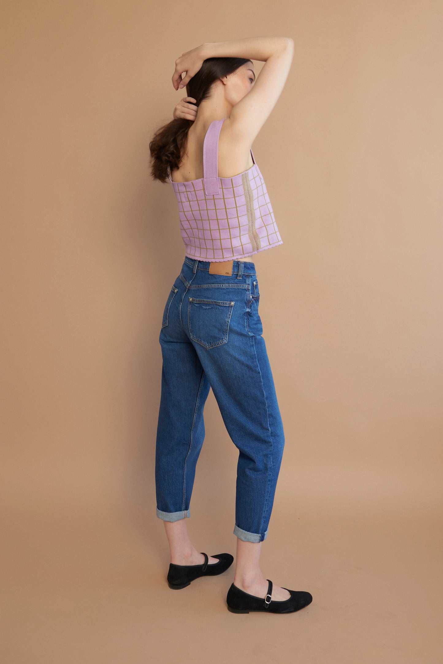KINI top reversible blueberry milk-pistachio