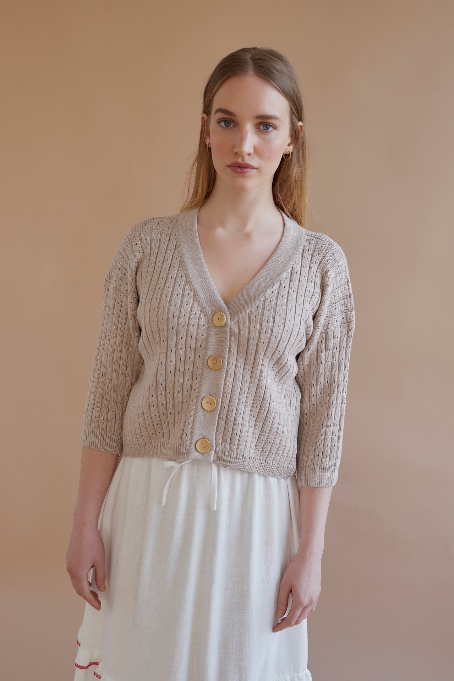AROON mini cardigan peanut