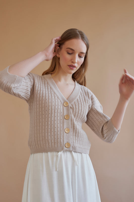AROON mini cardigan peanut
