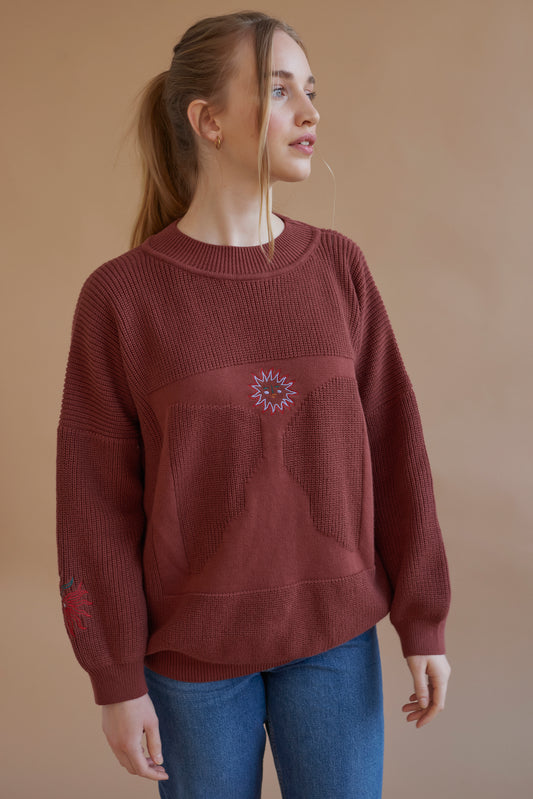 x Madeleine Kemsley collab MOA jumper rust