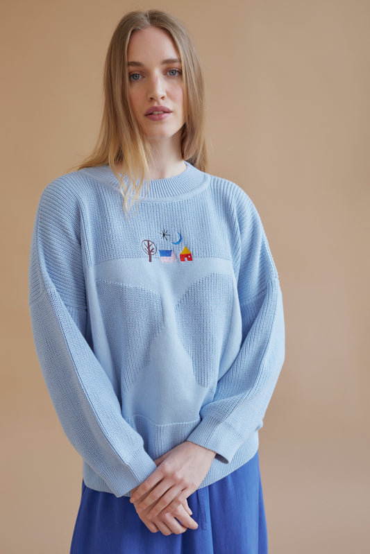 x Ulrike Lea Moormann collab MOA jumper spring blue