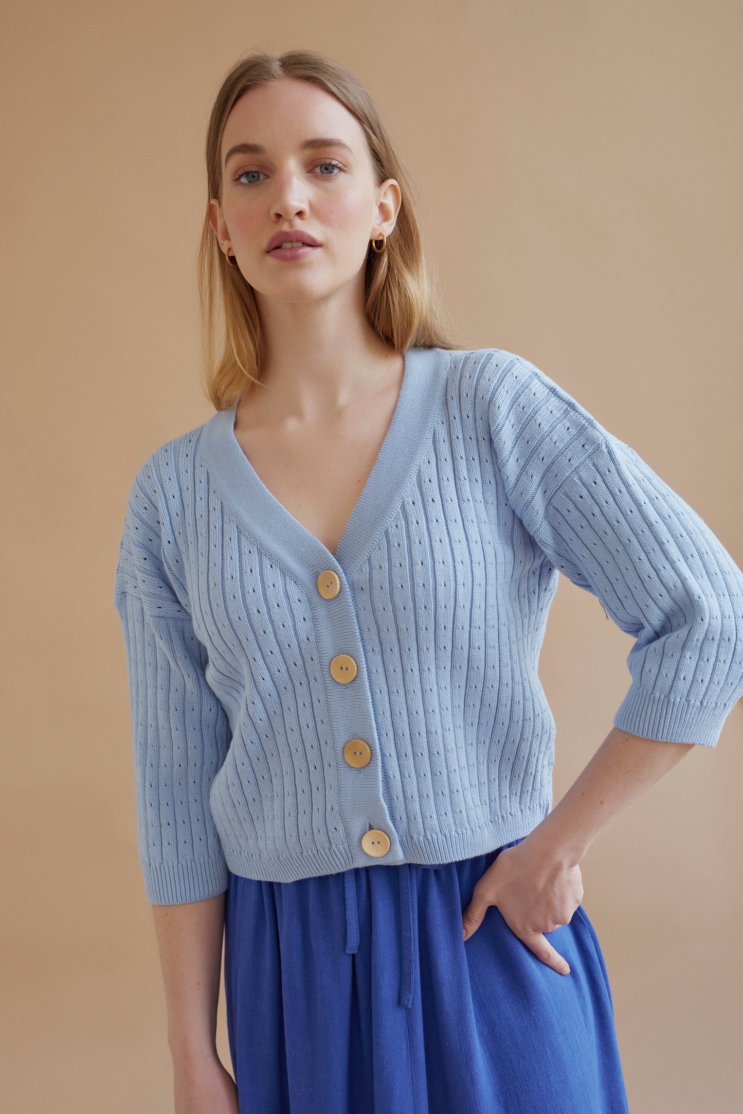 AROON mini cardigan spring cloud