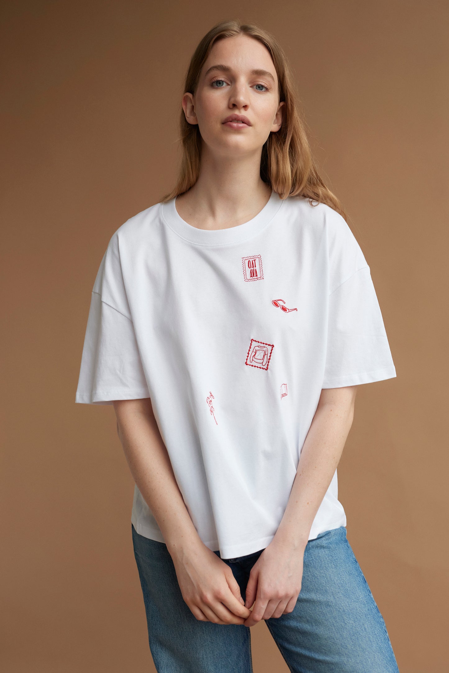 brand embroidered T-shirt