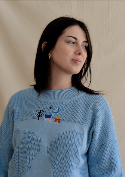 x Ulrike Lea Moormann collab MOA jumper spring blue