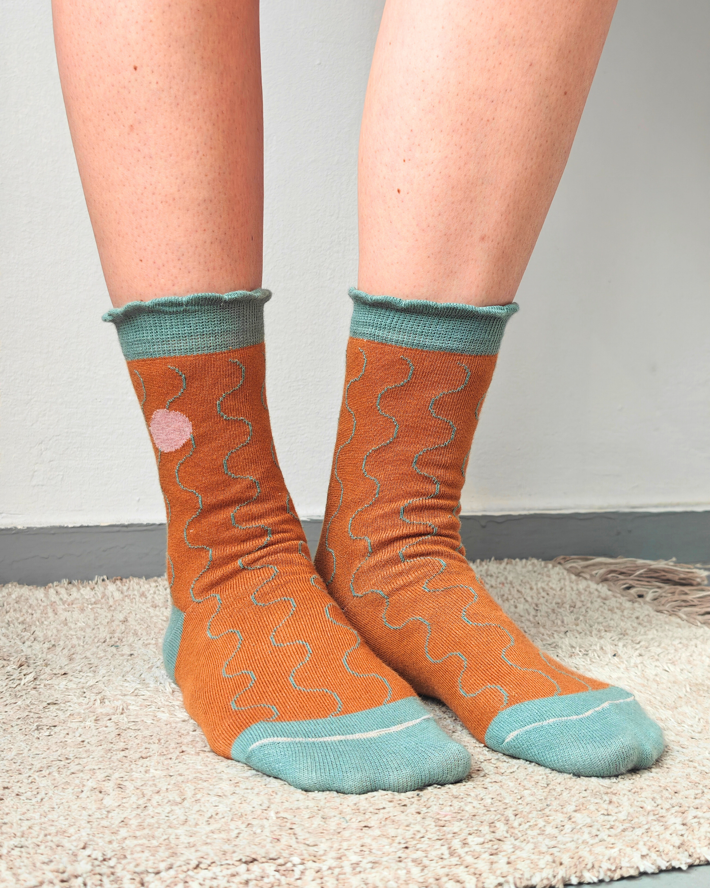 Waves cotton sock amber