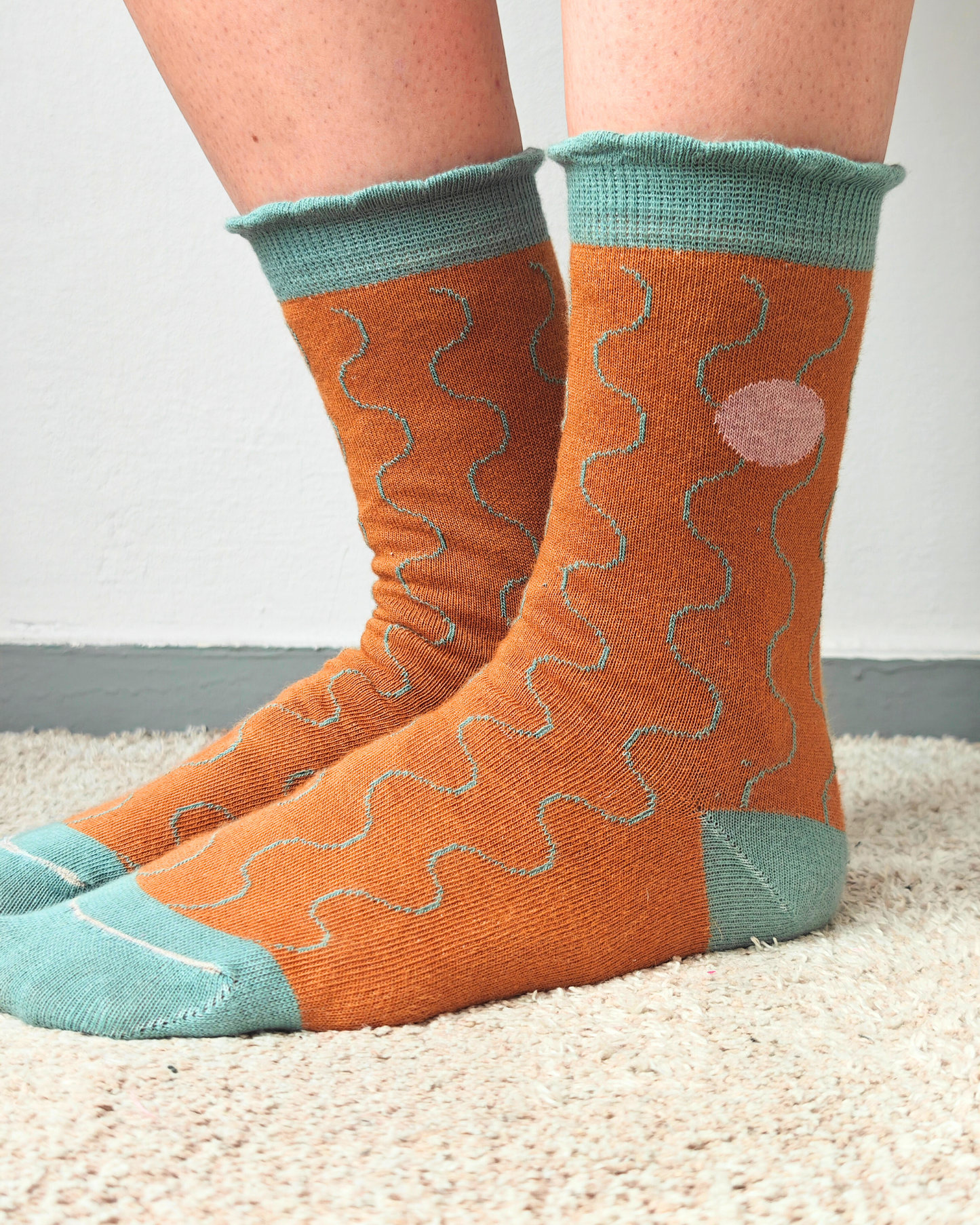 Waves cotton sock amber