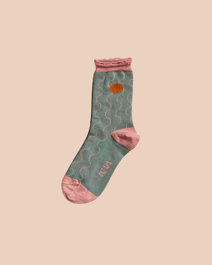 Waves cotton sock sage