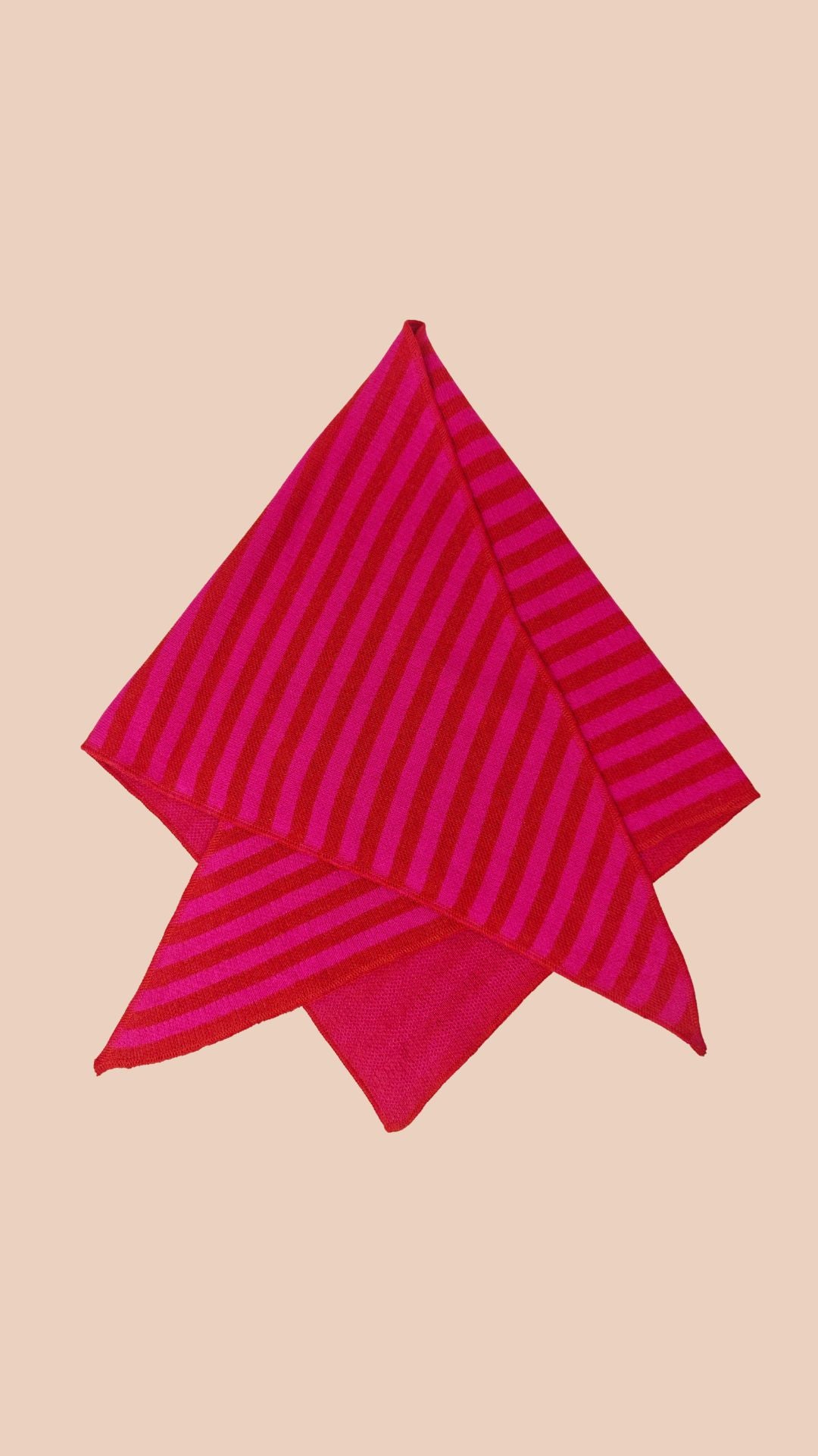 Big triangle striped scarf vivid red PREORDER