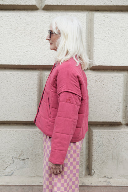 Reversible Quilted BOMBER jacket cherry / preorder