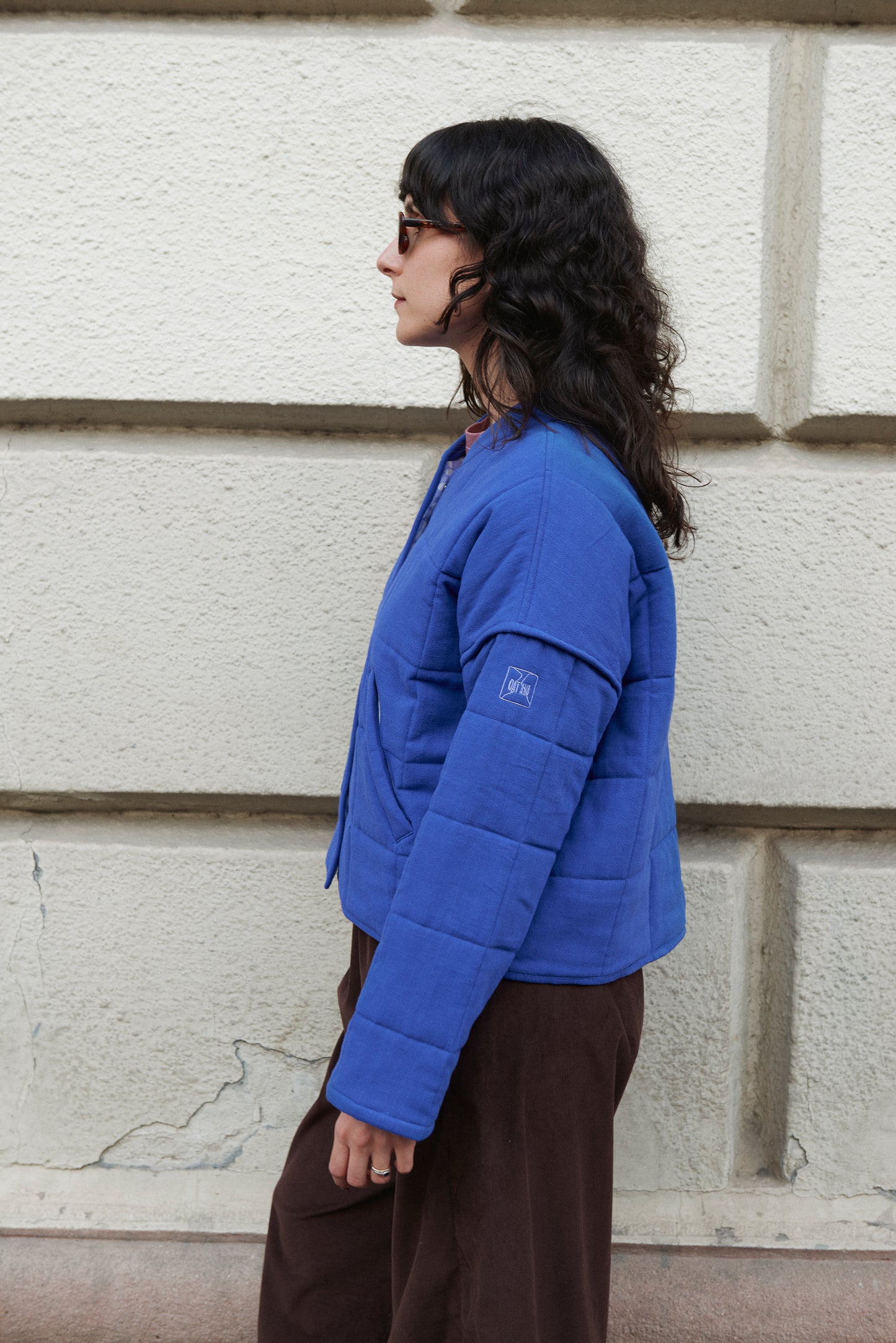 Reversible Quilted BOMBER jacket blue