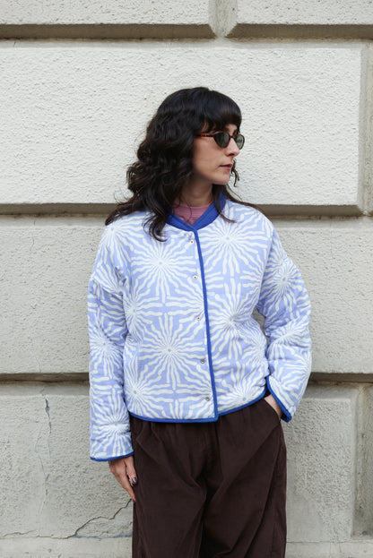 Reversible Quilted BOMBER jacket blue