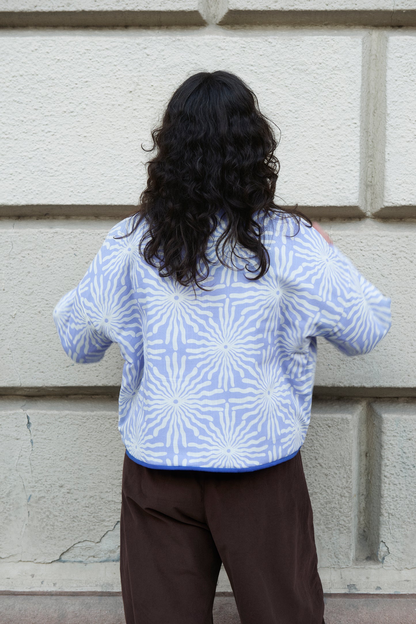Reversible Quilted BOMBER jacket blue