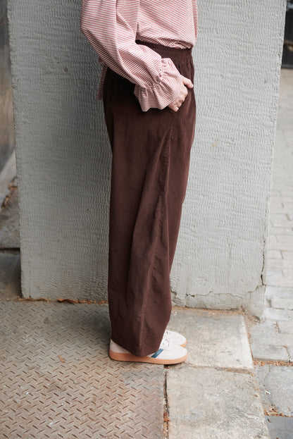 BARREL pants brown babycord