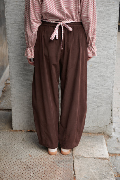 BARREL pants brown babycord