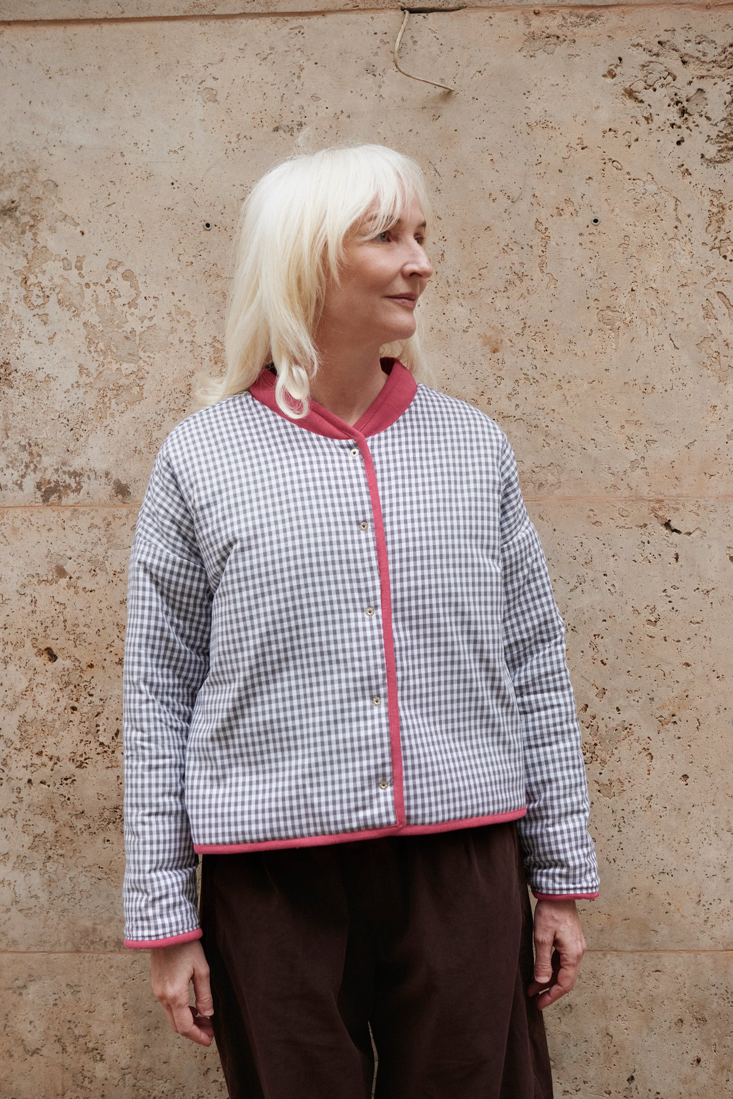 Reversible Quilted BOMBER jacket cherry / preorder