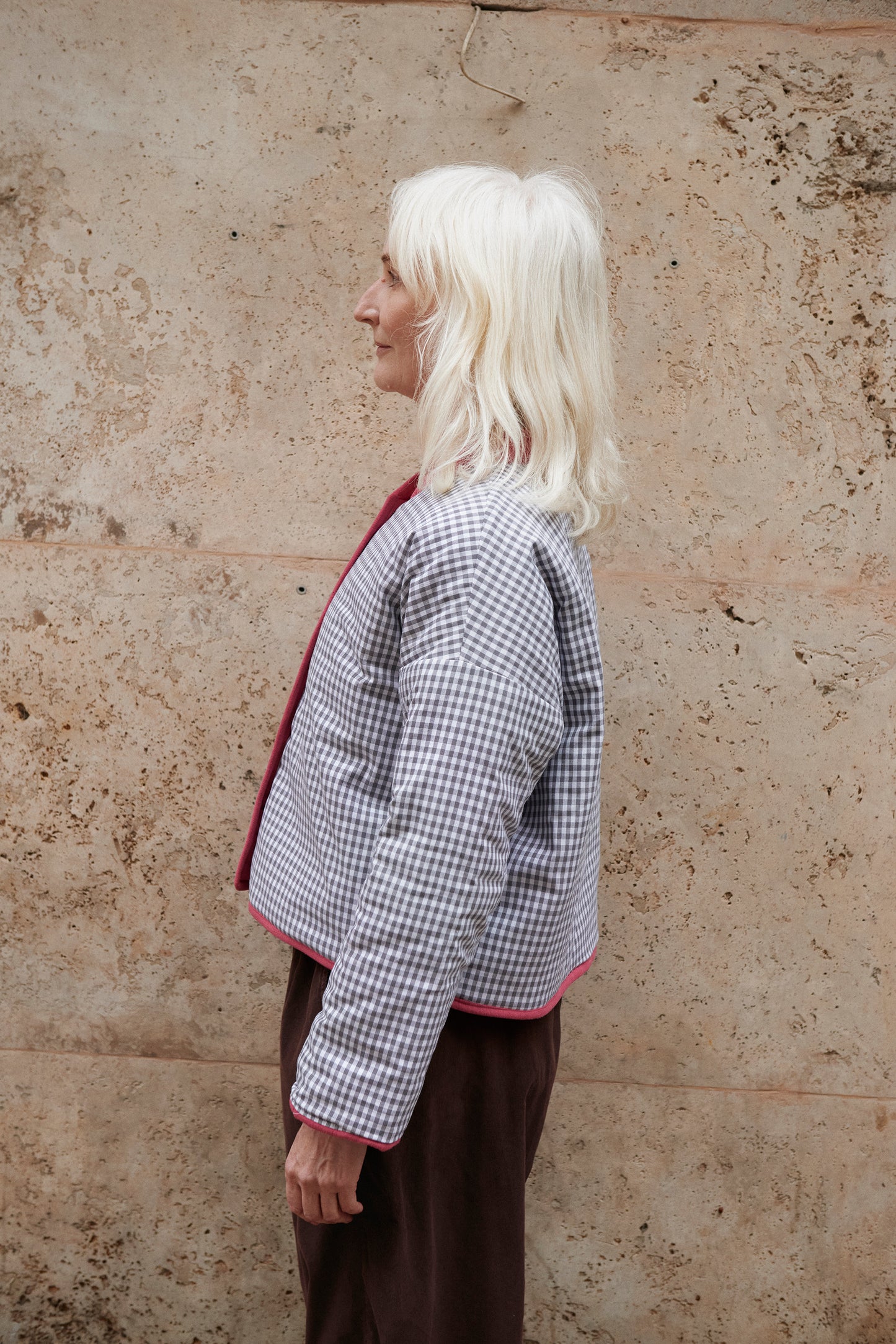 Reversible Quilted BOMBER jacket cherry / preorder