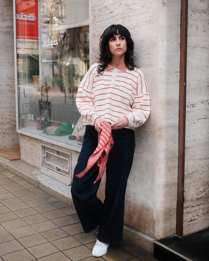LEISURE jumper striped red