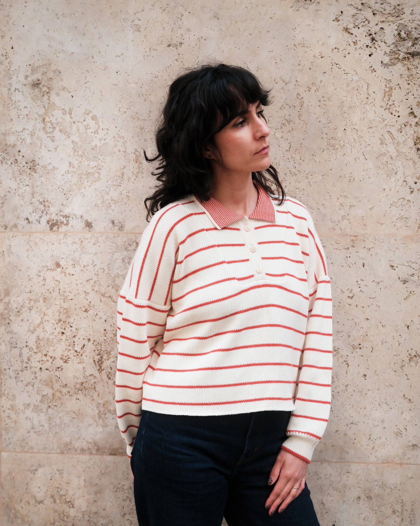 LEISURE jumper striped red