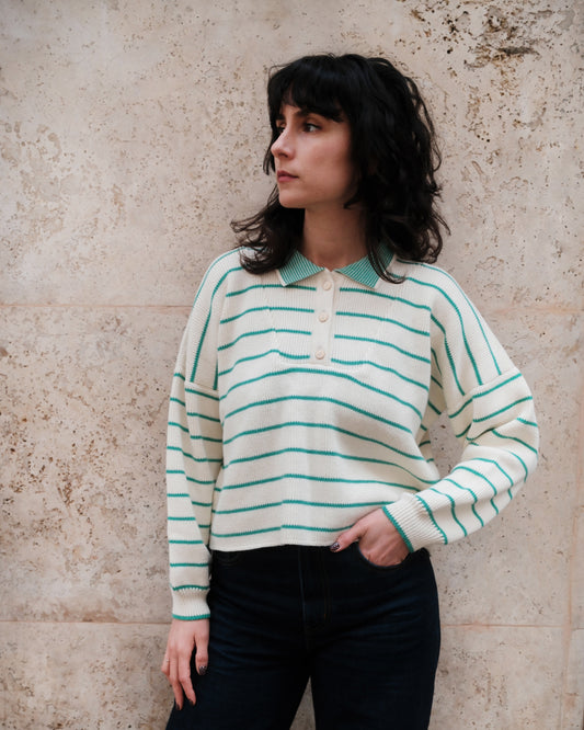 LEISURE jumper striped malachite