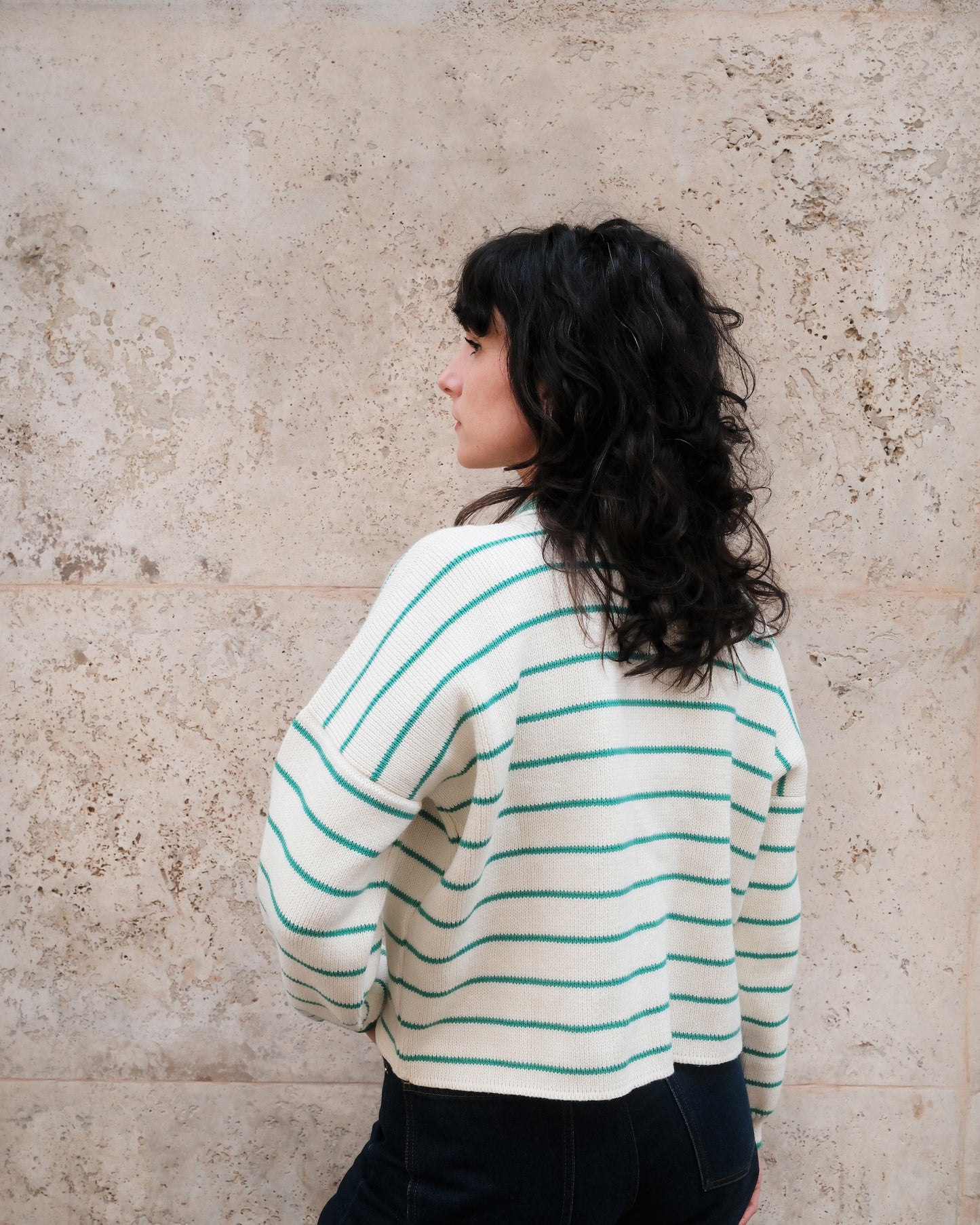 LEISURE jumper striped malachite