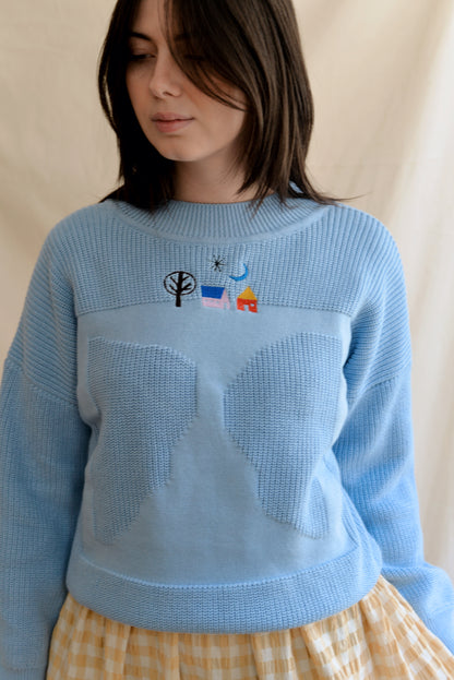 x Ulrike Lea Moormann collab MOA jumper spring blue