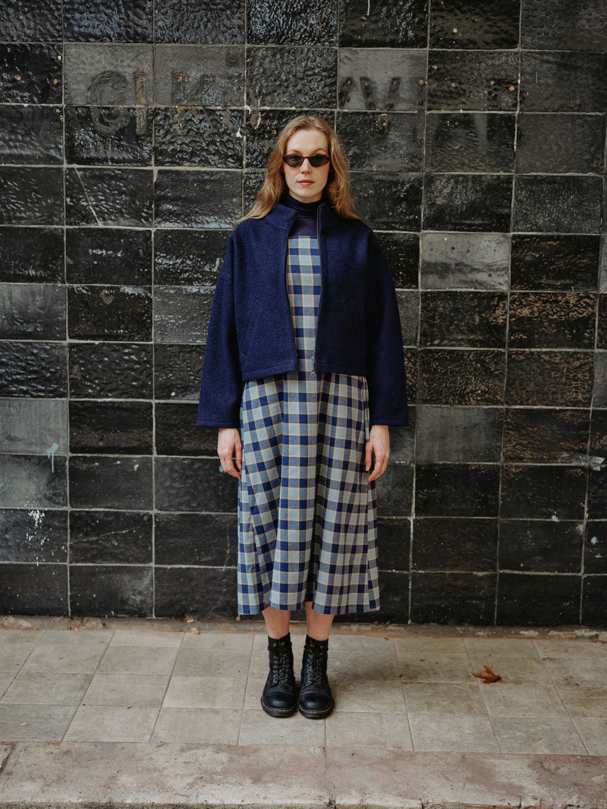 JUNII DRESS sea moon plaid - PREORDER