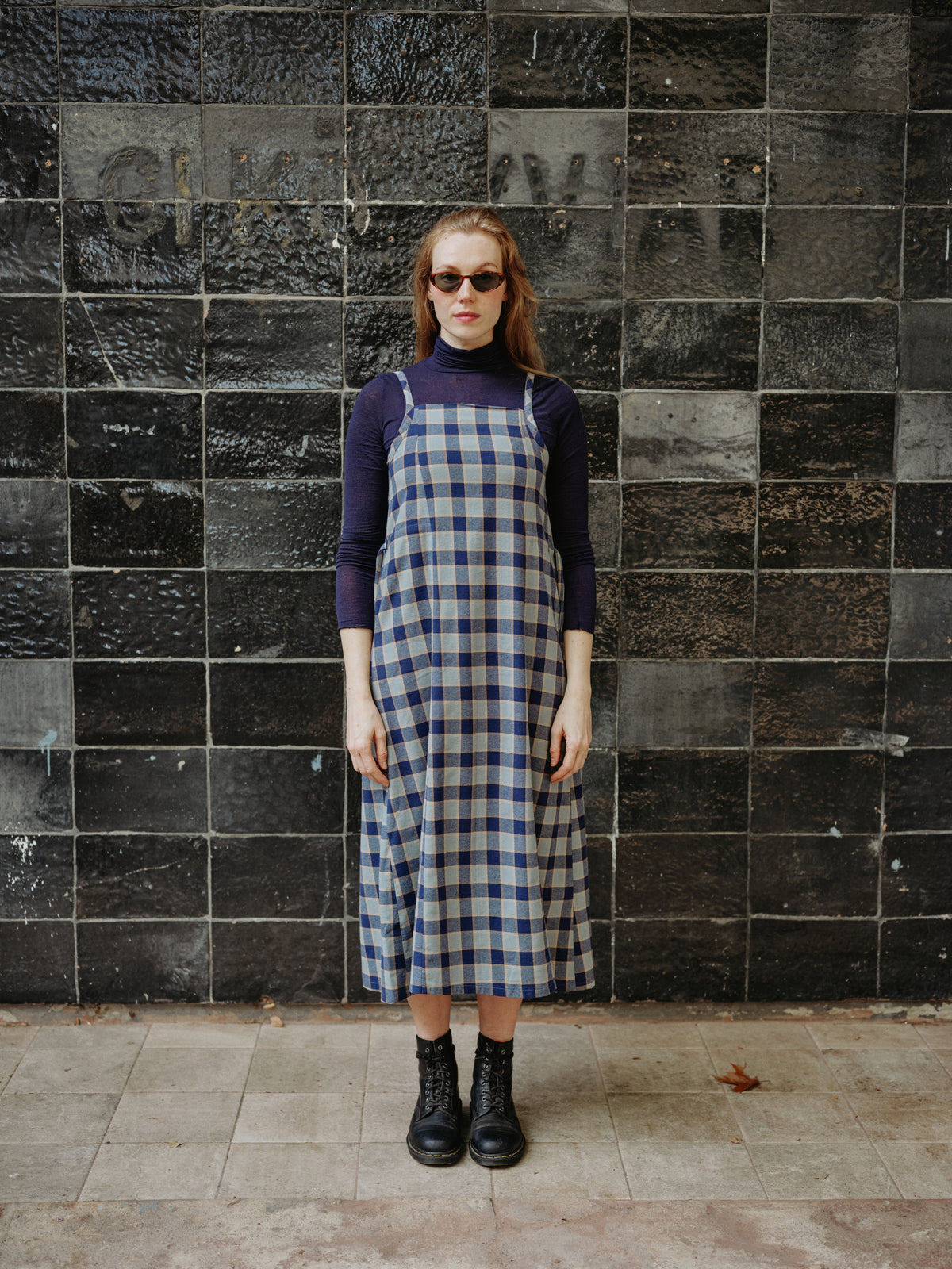 JUNII DRESS sea moon plaid - PREORDER