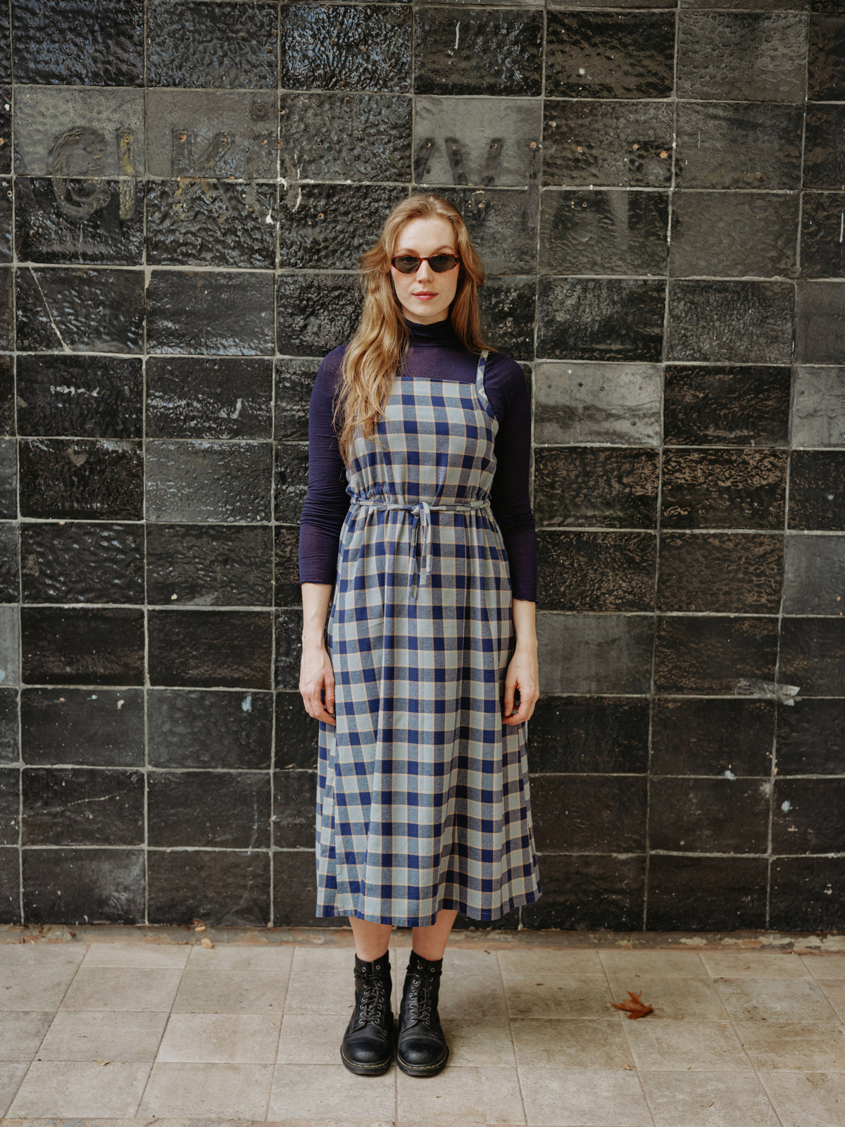 JUNII DRESS sea moon plaid - PREORDER