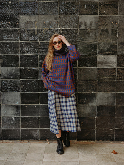 JUNII DRESS sea moon plaid - PREORDER