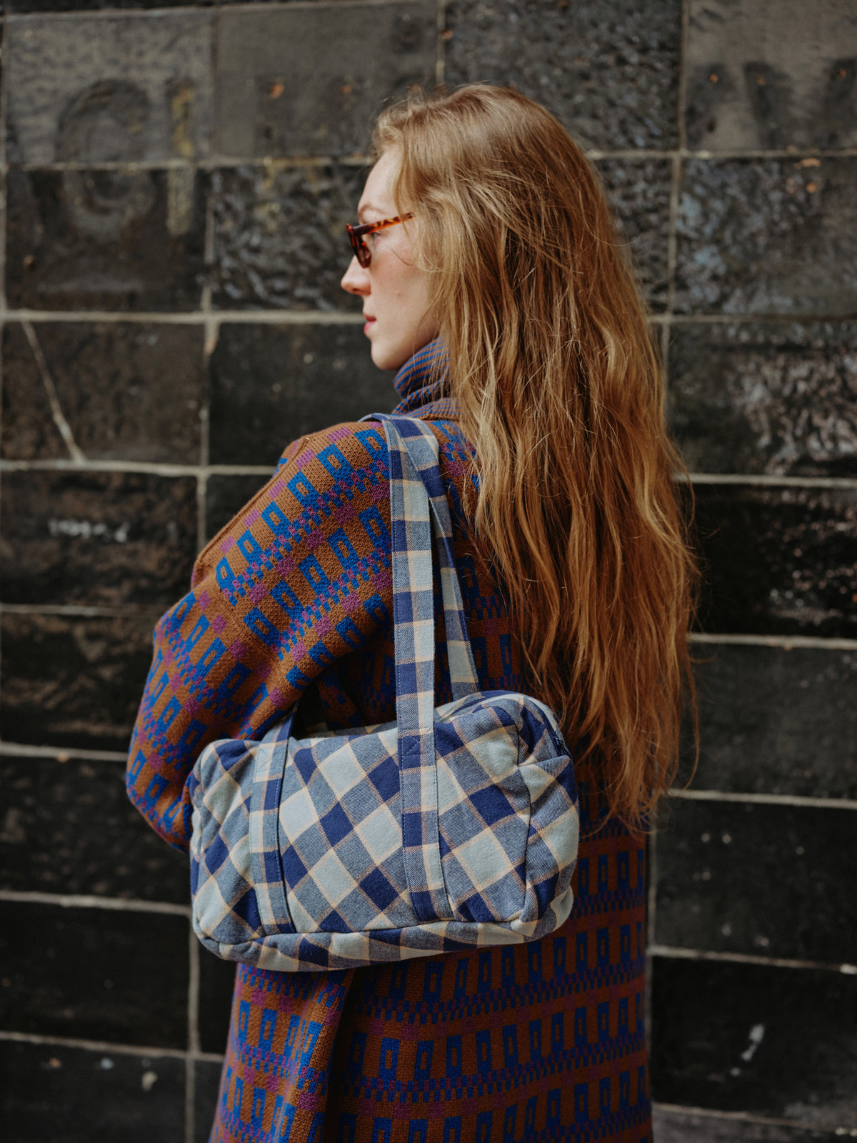 OONA BAG sea moon plaid