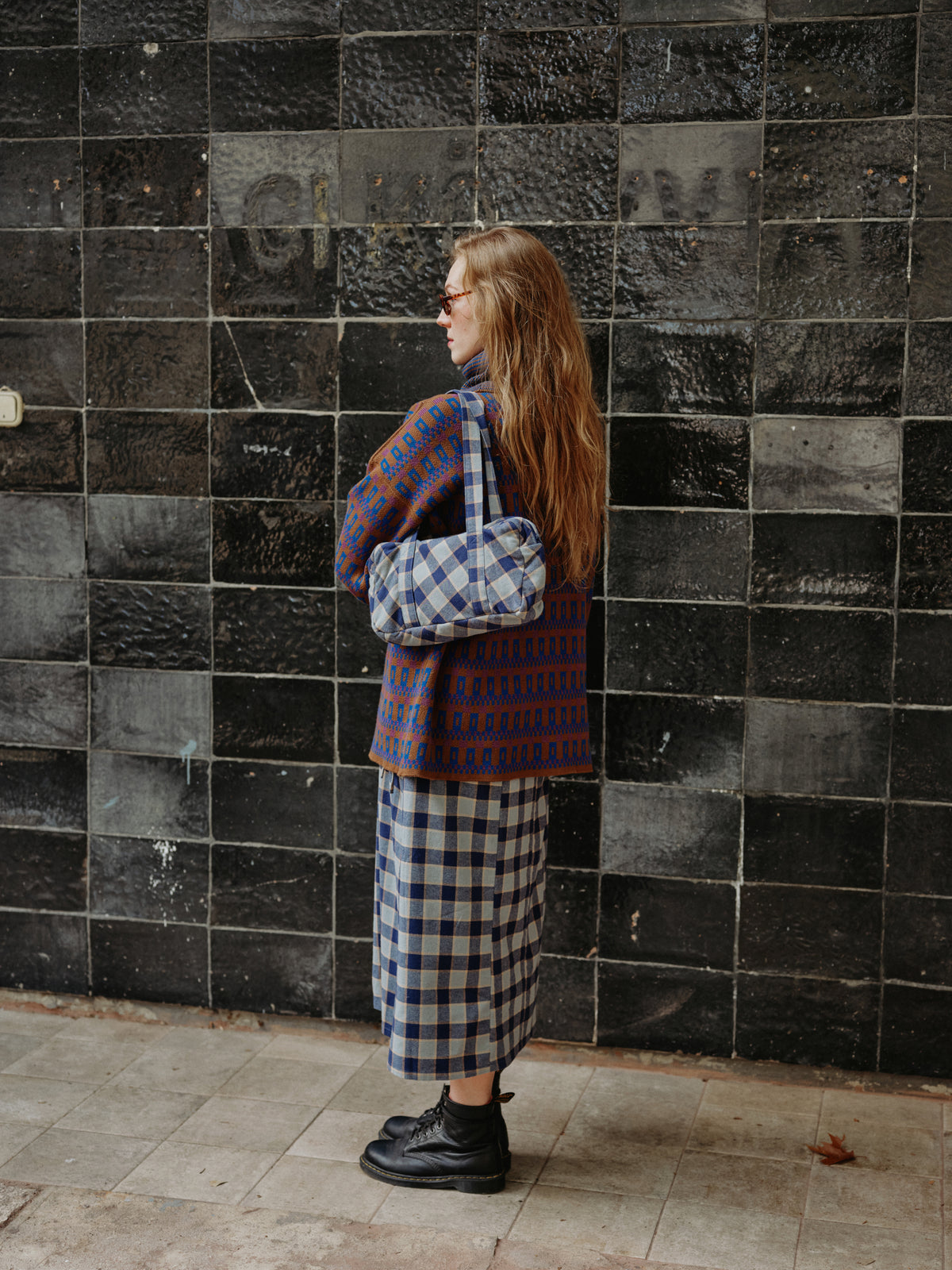 OONA BAG sea moon plaid