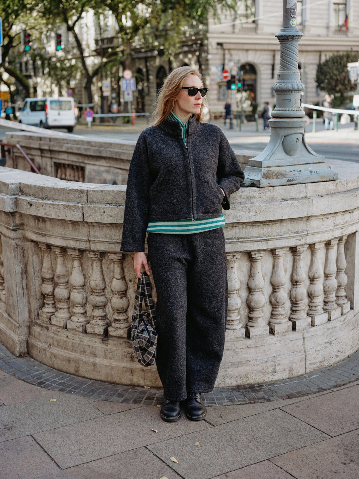 WOOL BOMBER jacket anthracite - PREORDER