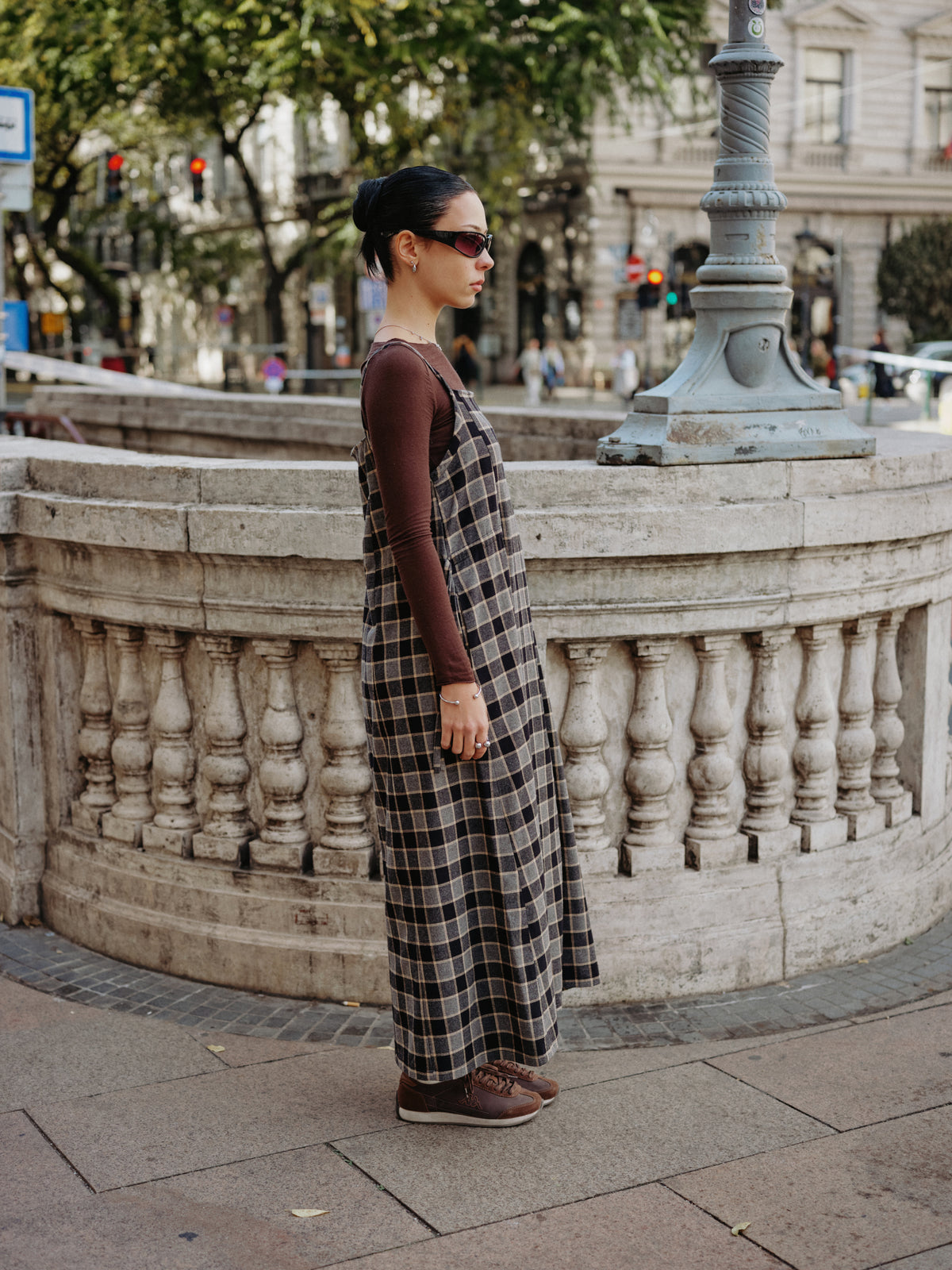 JUNII DRESS black butter plaid - PREORDER