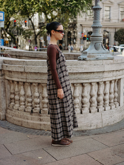 JUNII DRESS black butter plaid - PREORDER