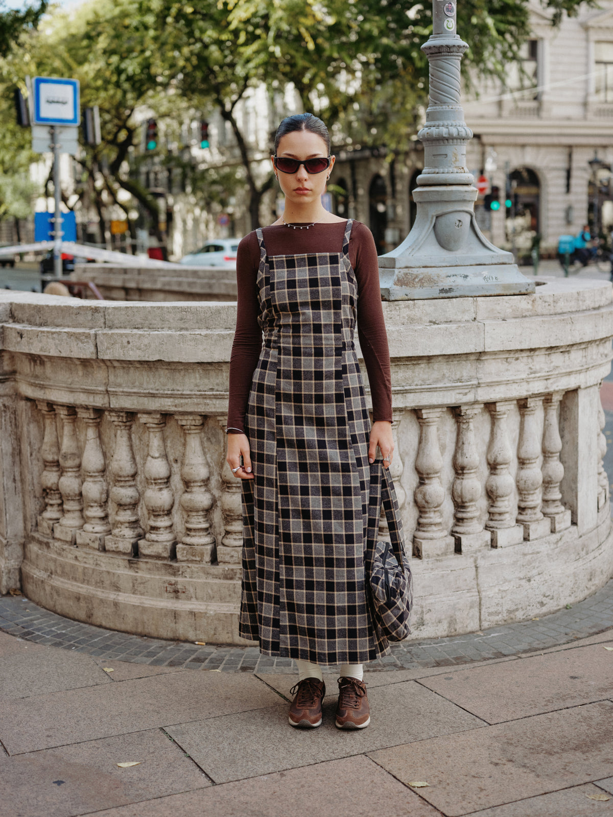 JUNII DRESS black butter plaid - PREORDER