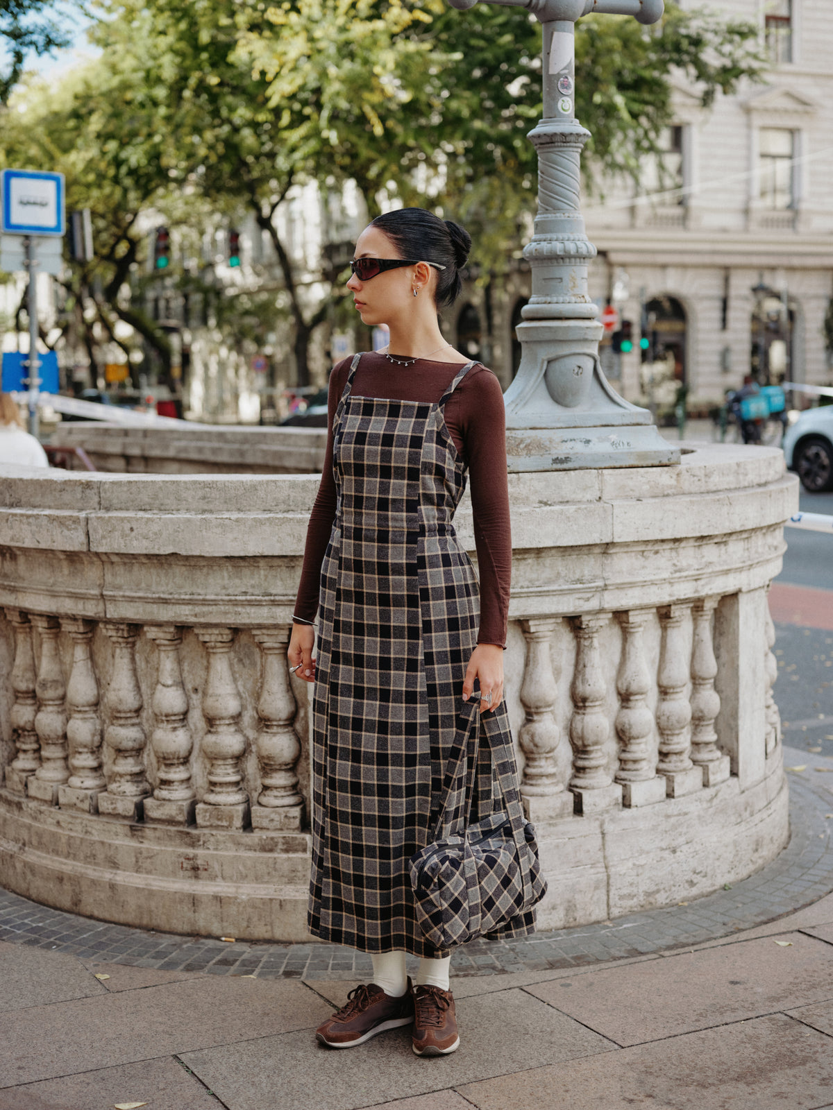 JUNII DRESS black butter plaid - PREORDER