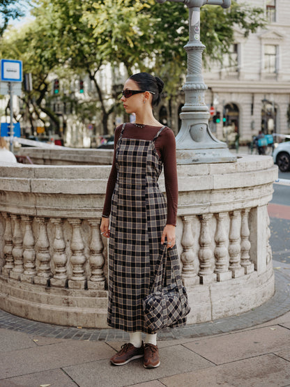 JUNII DRESS black butter plaid - PREORDER