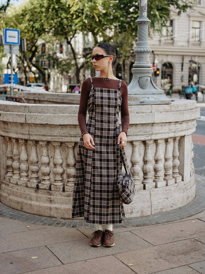 JUNII DRESS black butter plaid - PREORDER