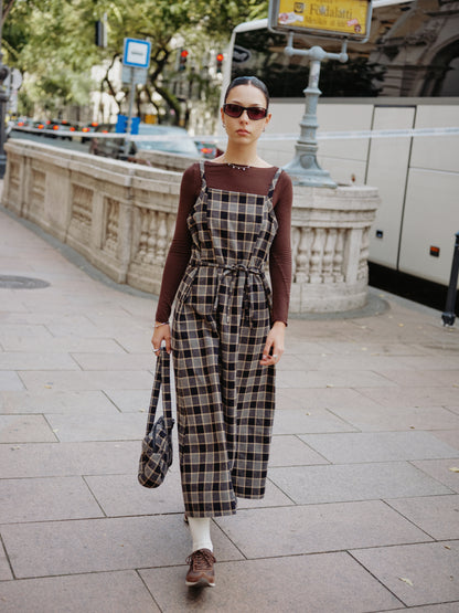 JUNII DRESS black butter plaid - PREORDER