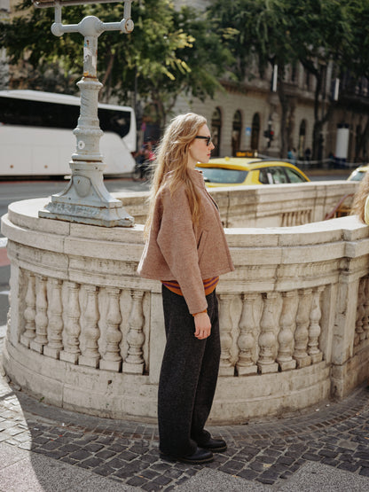 WOOL BOMBER jacket truffle - PREORDER