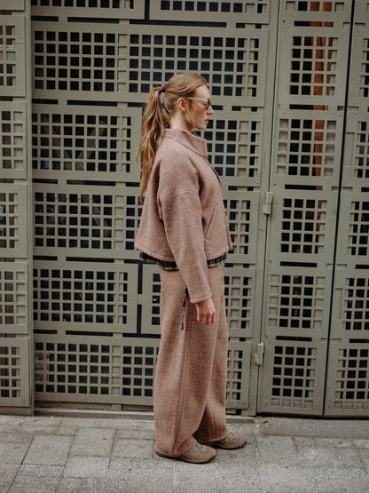 WOOL BARREL pants truffle - PREORDER