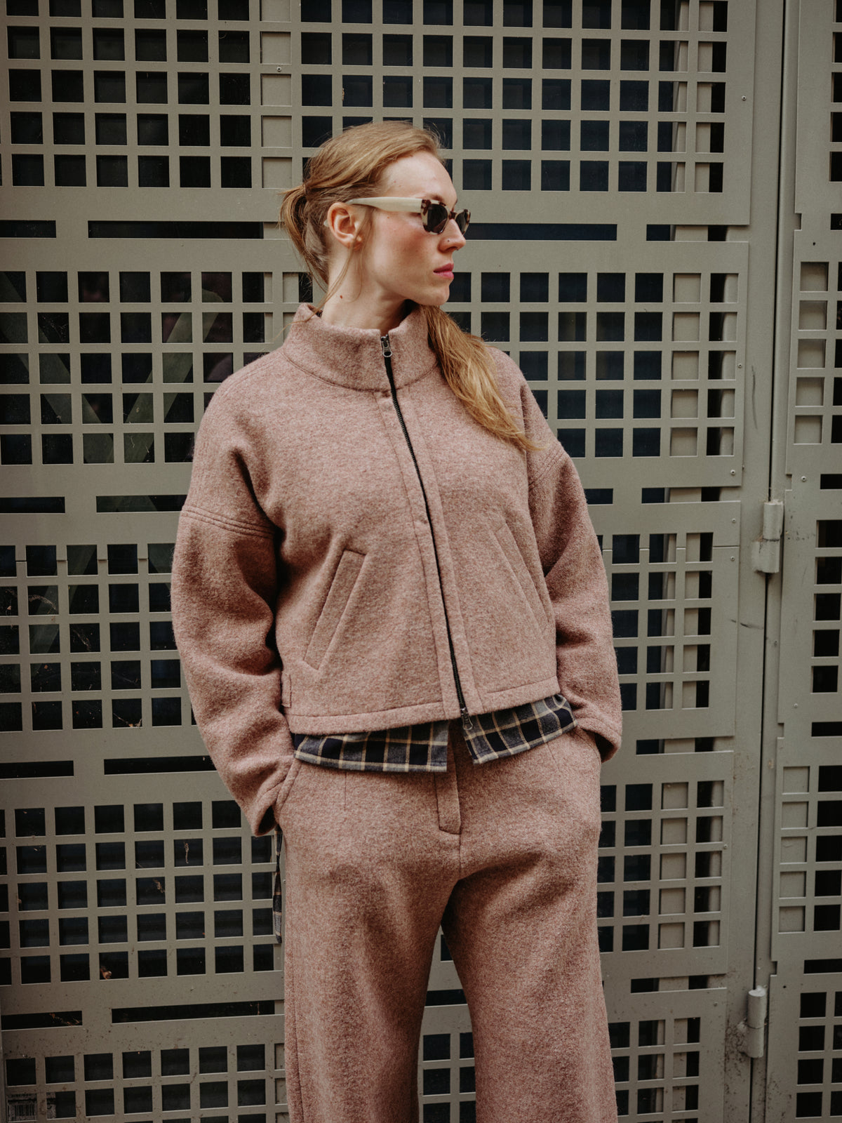 WOOL BOMBER jacket truffle - PREORDER