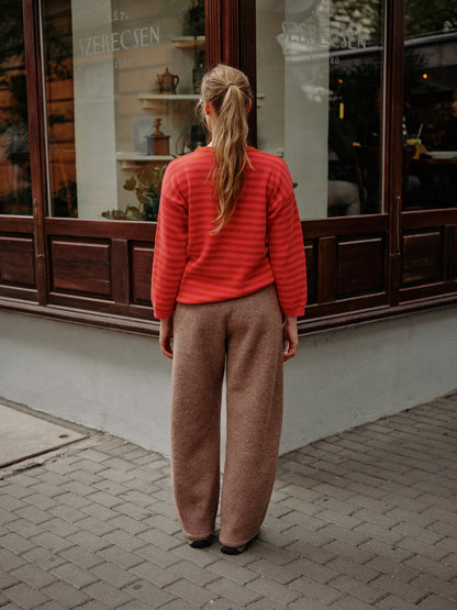 WOOL BARREL pants truffle - PREORDER