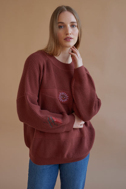 x Madeleine Kemsley collab MOA jumper rust